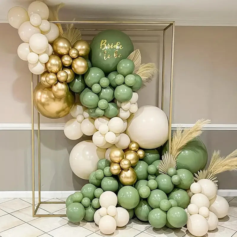 30pc Sage Green, Sand White & Gold Confetti Balloon Set – Party Decorations for Weddings, Birthdays & Showers